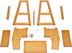 Folding Library Ladder Chair - Lightweight Portable 3-Step Stool, Display Stand and Flower Stand Multifunctional Stepladder for Home Kitchens and Garages (Honey)