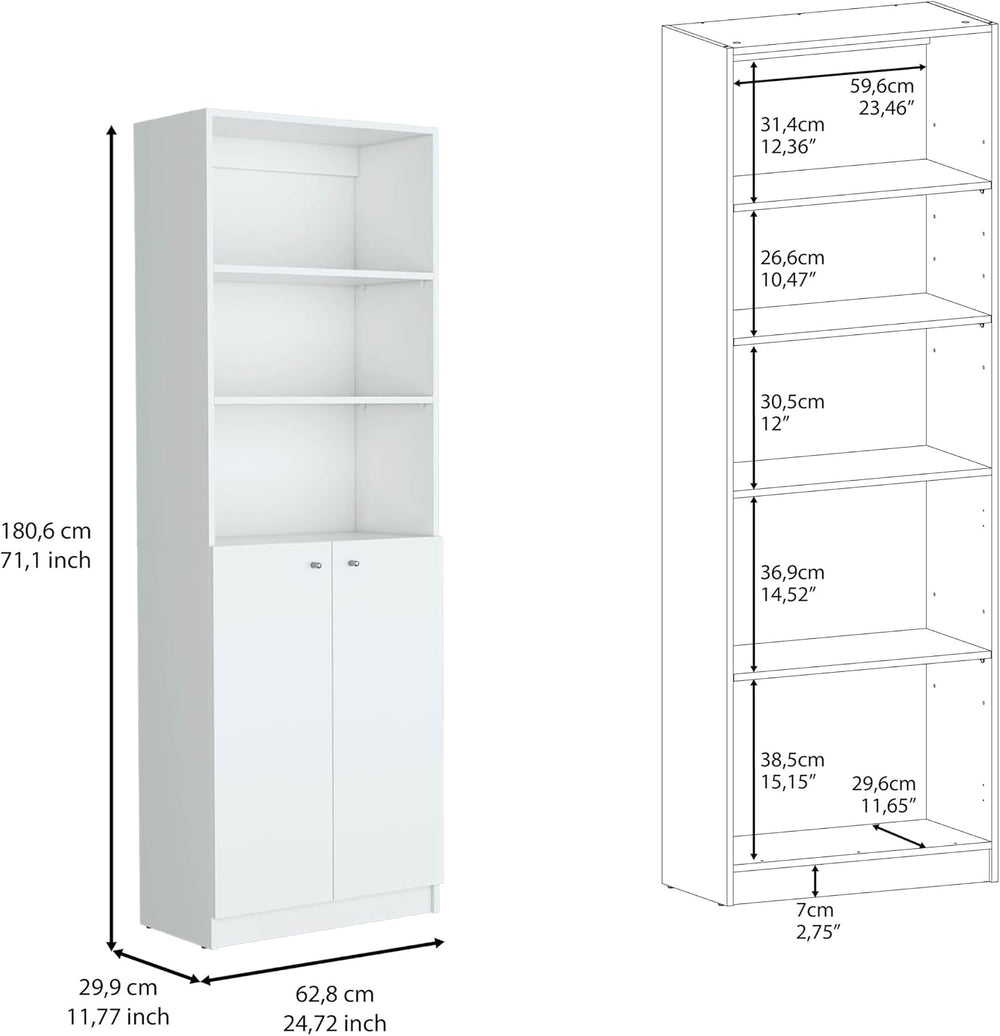 Kitchen Pantry Cabinet,Wooden Cupboard Credenza Cabinet with 3 Open Shelves &...