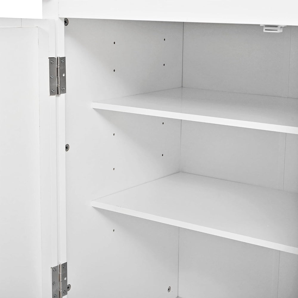74.8" Tall Kitchen Pantry Cabinet with 4 Doors 6 Drawers 4 Pull-Out Tray...