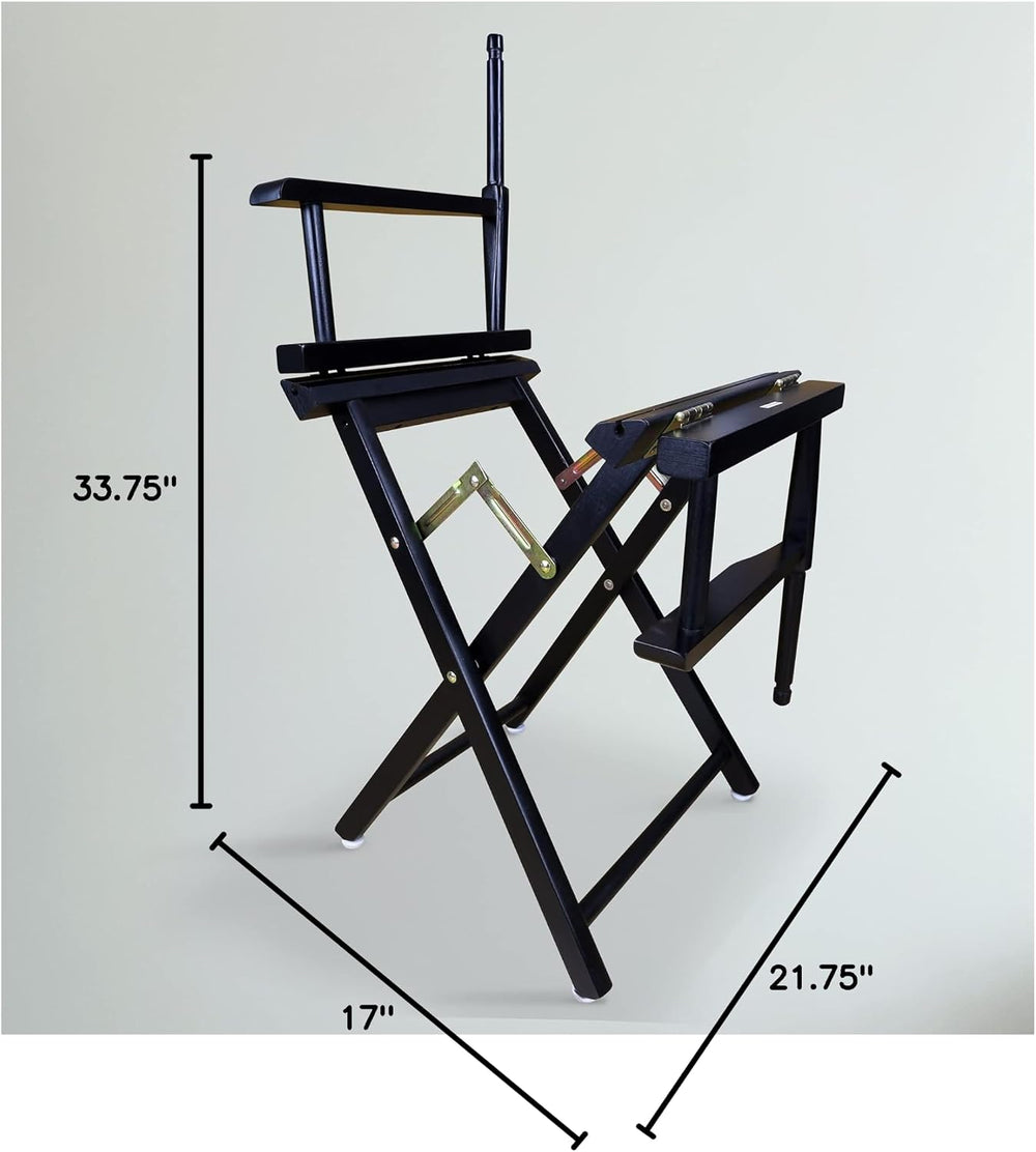 Casual Home Director's Chair ,Black Frame/Black Canvas,18" - Classic...