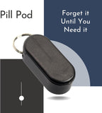 Magnetic Keychain Pill Holder - Compact, Durable, Lightweight with Sleek Minimalist Design - Secure, Discrete, Portable Pill Holder Keychain for Everyday Use (Midnight)
