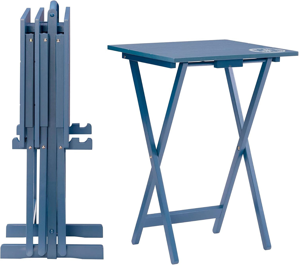 Linon SAMM Navy Trey Table Set with Compass Accent Includes Four Trey Tables ...
