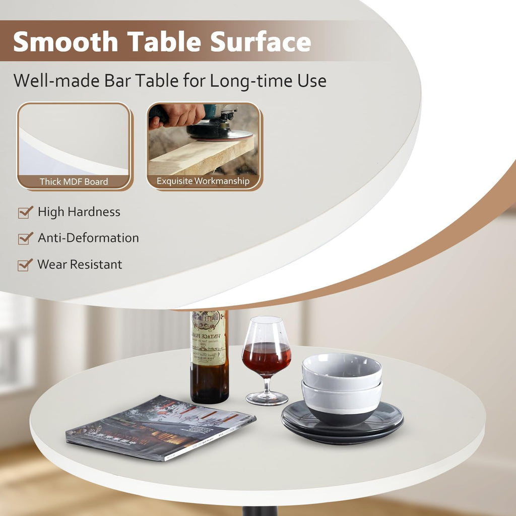 PayLessHere Bistro Bar Table 40 Inch Round Table Height Top Pub Table Cocktail for Home, Kitchen and Dining Room