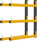 2 PACK Lumber Storage Rack Wall Mount Wood Organizer Storage Racks Heavy Duty Shelf Brackets with 3-Level System 360 LB Sturdy Folding Garage Wall Shelving, Snowboard Rack for Indoor and Outdoor