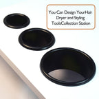 Hair Styling Tools Station Organizer Holder for Dryer, Curling Iron and Accessories, 3inch, 2inch and 1.5inch Open End (Black)