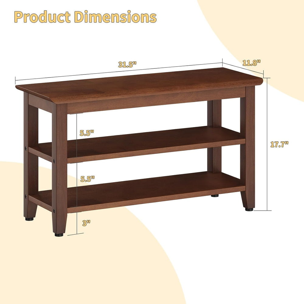 Wood Shoe Bench for Entryway,Bench with Shoe Rack,Storage Shoe Organizer for ...