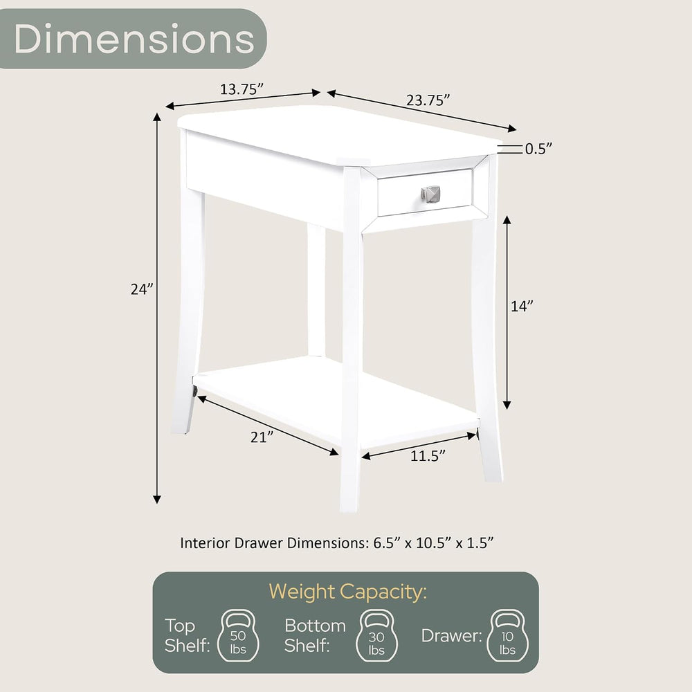 Convenience Concepts Designs2Go Ensenada Chairside End Table 23.75" - Tr...