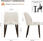 COLAMY Upholstered Dining Chairs Set of 2, Modern Fabric Dining Room Kitchen Side Chair with Padded Seat and Wood Legs for Restaurant/Cafe, Beige