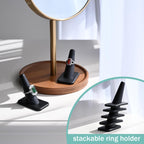 MOOCA Jewelry Display Set, Necklace Display Bust, Earring Organizer, Ring Holder Stand for Showcase and Store, Premium Fabric