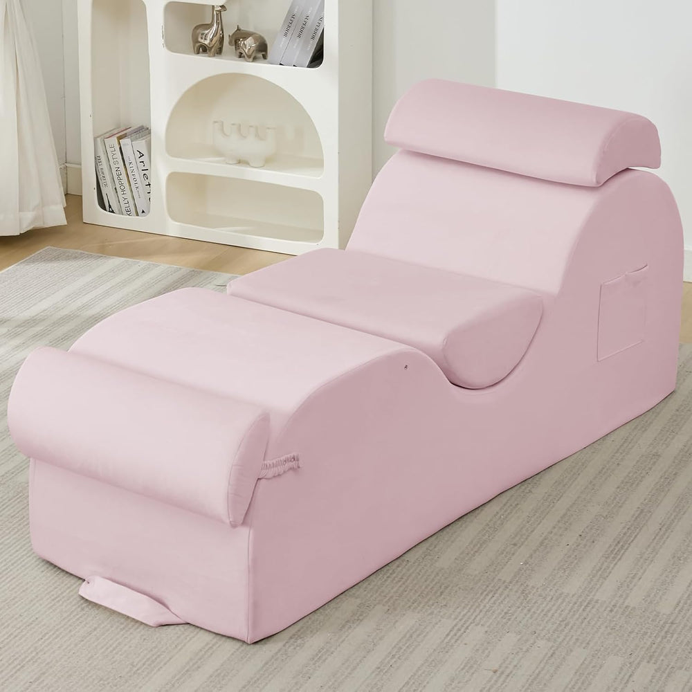 ijuicy 25 Inch Home Stretch Yoga Chair, Velvet Fitness Yoga Chaise Lounge Cha...