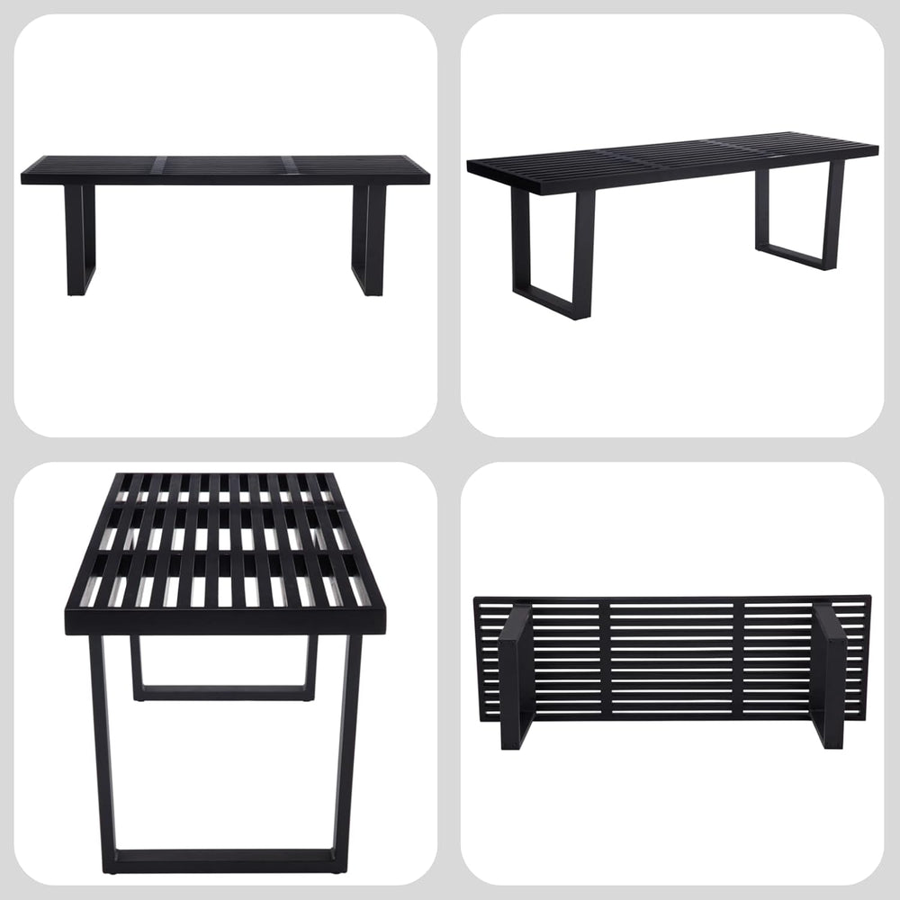 Wooden Dining Bench 55”Industrial Entryway Bench, Modern End of Bed Bench for...
