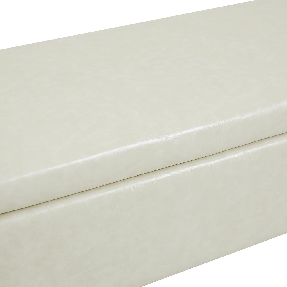 Faux Leather Storage Bench for Bedroom, Extra Long Bench for King Size Bed, M...
