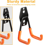 KURUI Heavy Duty Wall Hook for Hanging, 2 Pack Garage Tool Organizer Wall Mount, Metal Garage Storage Hooks for Ladder,Extension,Garden Tool, Small Utility Hook, Hose Holder for Outdoor and Indoors