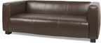 Merax Mid Century Modern 3 Seater Sofa with Birch Wood Legs, 80" Wide Smooth Upholstered Couch for Living Room, Apartment, Dark Brown