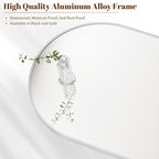 BEAUTYPEAK 24"x36" Arch Bathroom Mirror, Wall Mounted Vanity Metal Frame Mirror for Bedroom, Entryway, Living Room, Silver