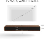 POVISON Fully-Assembled Minimalist Floating TV Stand, Modern Wall-Mounted Entertainment Center with 3 Flip-Down Cabinet Doors, Solid Wood, Walnut Veneer, 78"