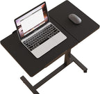 Over The Bed Table with Wheels Rolling Cart Tilting Sofa Laptop Stands Hospital Tray Medical Overbed Table (Black)