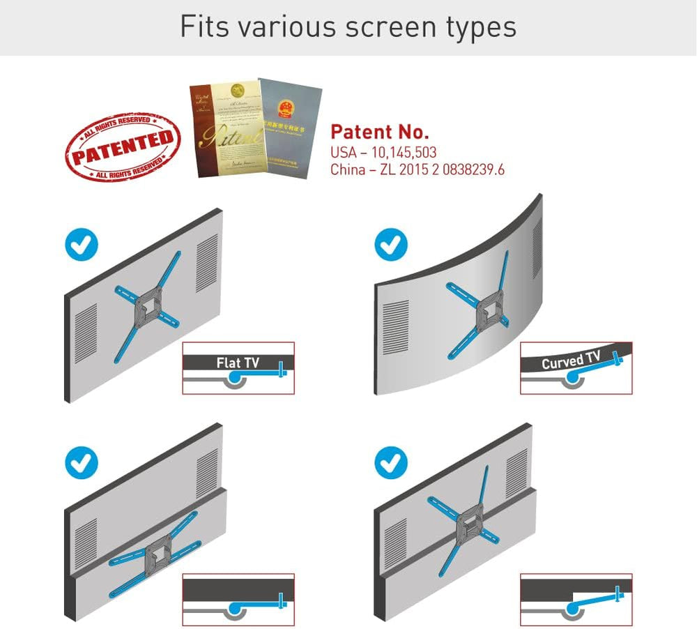 Barkan 30'' Long TV Wall Mount, 13-65 inch Full Motion Articulating -...
