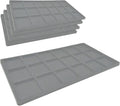 Novel Box 5 Pack 18-Slot Gray Liner Jewelry Storage Tray Inserts 14.75x8.25x1 Inches - Jewelry Organizer Pad for Drawers & Store Displays - Jewelry Display Pads for Rings Earrings & Pendants