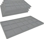 Novel Box 5 Pack 18-Slot Gray Liner Jewelry Storage Tray Inserts 14.75x8.25x1 Inches - Jewelry Organizer Pad for Drawers & Store Displays - Jewelry Display Pads for Rings Earrings & Pendants