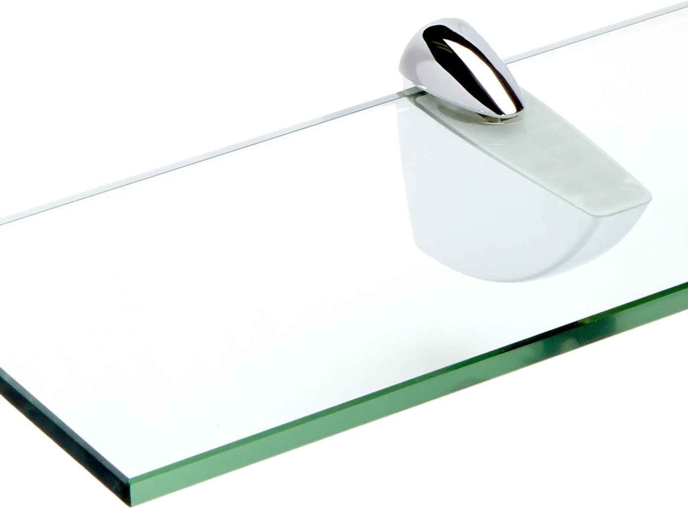 Spancraft Glass O-4.75x12-Chrome Oriole Glass Shelf, Chrome, 4.75" x 12"