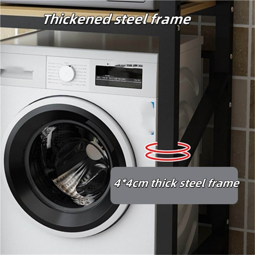 Over Washer and Dryer Storage Rack with Shelves, Freestanding Laundry Room Shelf Unit, Gap Shelf Laundry Stand, Space-Saving Organizer for Laundry Room(White)