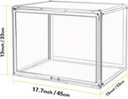 Clear Stackable Plastic Storage Bins with Lid, Dustproof Display Cases, Extra Large Figures Collectibles Showcase, Boot & Shoe Boxes, Helmet Protection Organizer (Clear-XL-3 Pack)