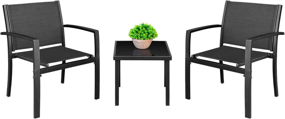 Homall 3 Pieces Patio Furniture Set Outdoor Patio Conversation Textilene Bist...
