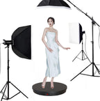 JAYEGT Motorized Rotating Display Stand, 360 Degree Electric Rotating Potography Turntable for Products Display，Live Video Show, Remote Control Angle, Speed (Black/ 20.5inch /330Lbs Load/Wired)