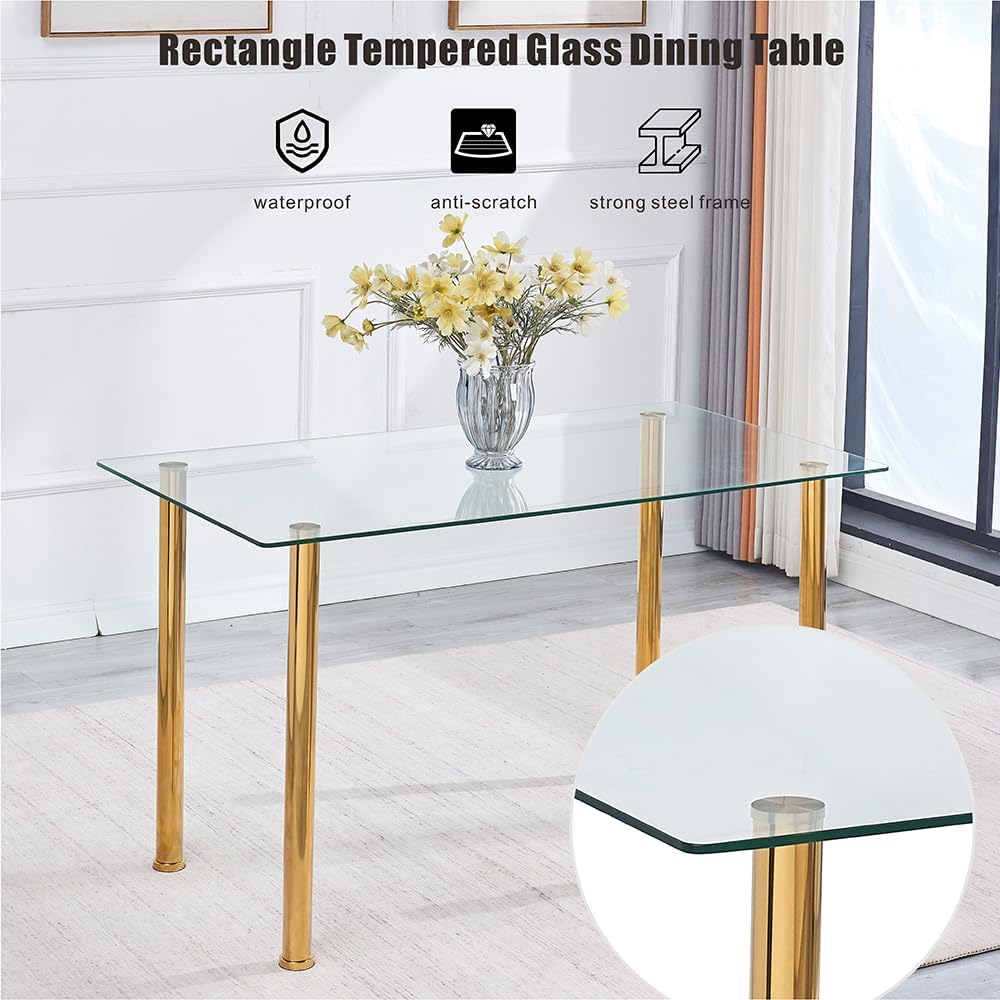 Dining Table Set for 4, 5 Piece Kitchen Table and Chairs for Dinette, Apartme...