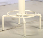 Topower Industrial Bar Table 31.5-41.3" Adjustable Pub Table Kitchen Dining Coffee Bistro Table (Antique White)