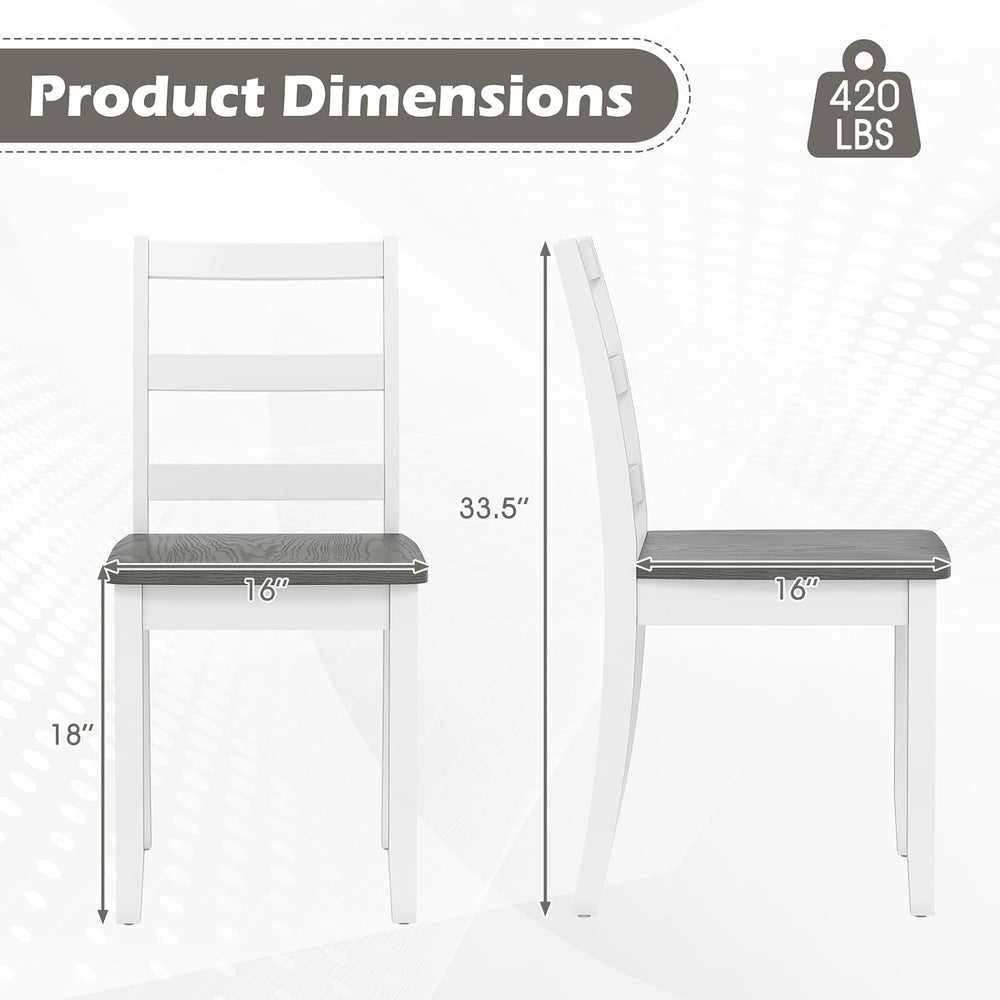 Giantex Dining Chairs, Wooden Armless Kitchen Chairs with Solid Rubber Wood L...