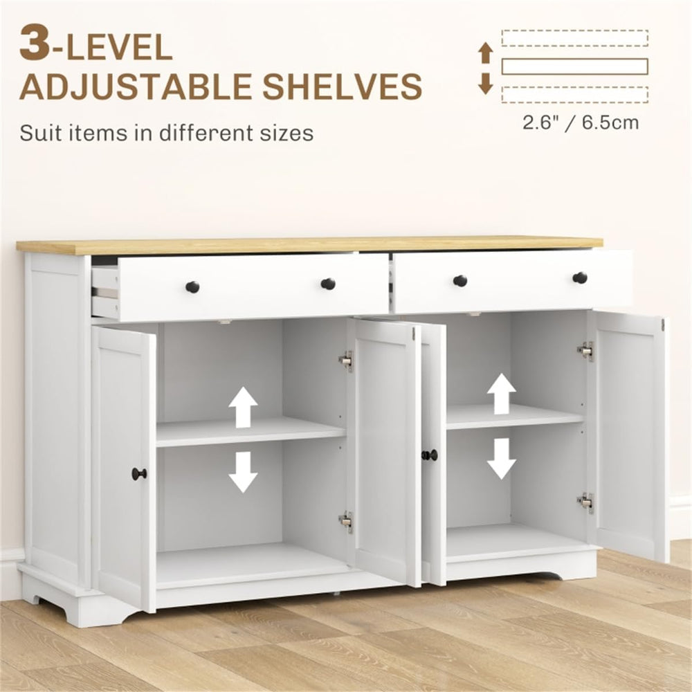 lapday Kitchen Cabinet with 2 Spacious Drawers,2 Doors,3-Level Adjustable She...
