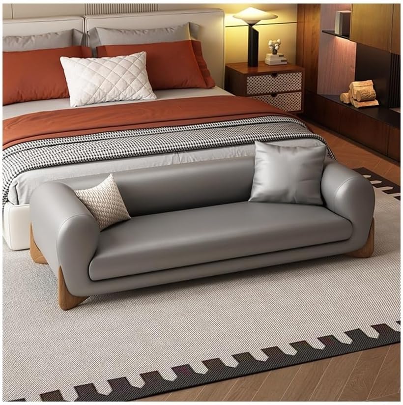 Modern Bed End Stool Leather Sofa Bench Bedroom Clothing Store Cloakroom Beds...