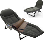 Camping Cot for Adults with Cushion, Portable Folding Camping Cot, 5-Position Folding Chaise Lounge Chairs(B1)