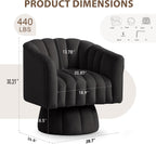 YSICK Swivel Accent Chair,360°Swivel Barrel Chairs, Mid-Century Chair with Wide Upholstered, Modern Velvet Fabric, Round Armchair for Living Room, Lounge, Bedroom