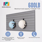 Slat Wall Paneling Garage Wall Organizer Slatwall Panels 4'x 2' Garage Slat Wall Storage Systems, Grey Slat Board PVC Wall Panels Slatwall Displays Garage Tool Organizer Wall Mount Ladder Bike Rack