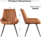 Nalupatio Modern Dining Chairs Set of 4, Comfy Dining Room Chairs with Thick Cushions, Upholstered Fabric Kitchen Side Chairs with Metal Legs, Brown