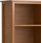 SIMPLIHOME Warm Shaker Bookcase - 72 inch Tall 5-Shelf Solid Wood Bookshelf in Light Golden Brown, Transitional Storage for Living Room, Study Room or Office with Adjustable Shelves and Tapered Legs
