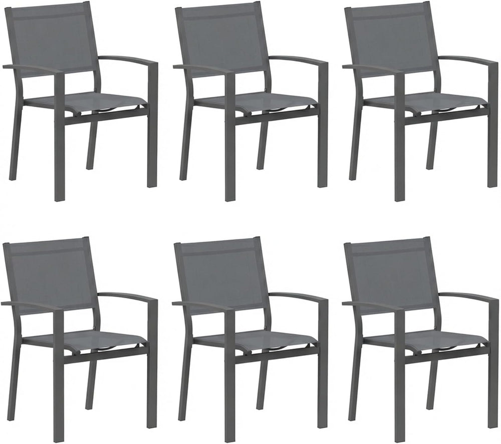 Elountik Set of 6 Heavy Duty Outdoor Patio Chairs, All Weather Textilene Mesh...