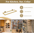 6-Shelf Metal Wall Mounted Wine Rack - Hanging Wine Bottle Holder Organizer for Kitchen, Bar, Home Storage - 6PCS Iron Wine Bottle Display Stand (6PCS-Gold)