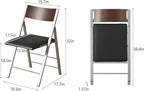 Folding table and chair set, dining table with extra large storage space and 4 universal wheels, matched with padded steel frame folding chairs, space-saving dining table and 4 chairs (White)