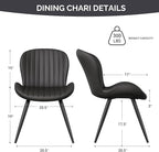 Nalupatio Dining Chairs Set of 6, Modern Dining Room Chairs Comfy Backrest Thick Upholstered Kitchen Chairs 19IN Height with Metal Legs Black