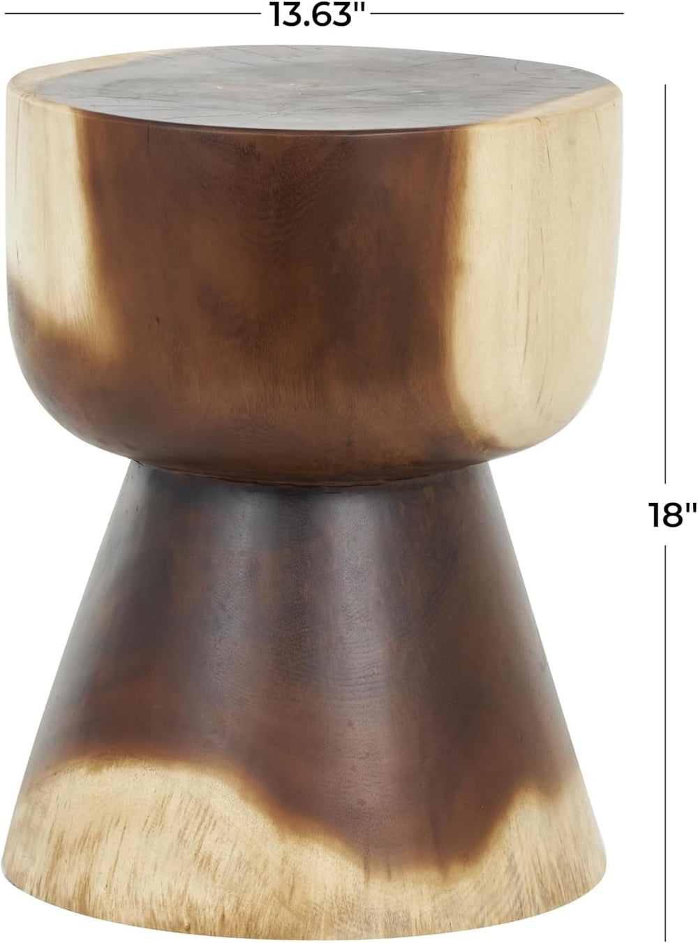 Deco 79 Wood Handmade Side End Accent Table Hourglass End Table with Natural ...