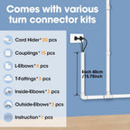 315in Cord Hider Kit, Paintable Cable Raceway, Cord Covers for Wires on Wall, Cord Hider for Wall Mount tv, tv Cable Hider Wall kit, Wire Covers for Cords, 20X L15.7in X W0.96in X H0.57in, White