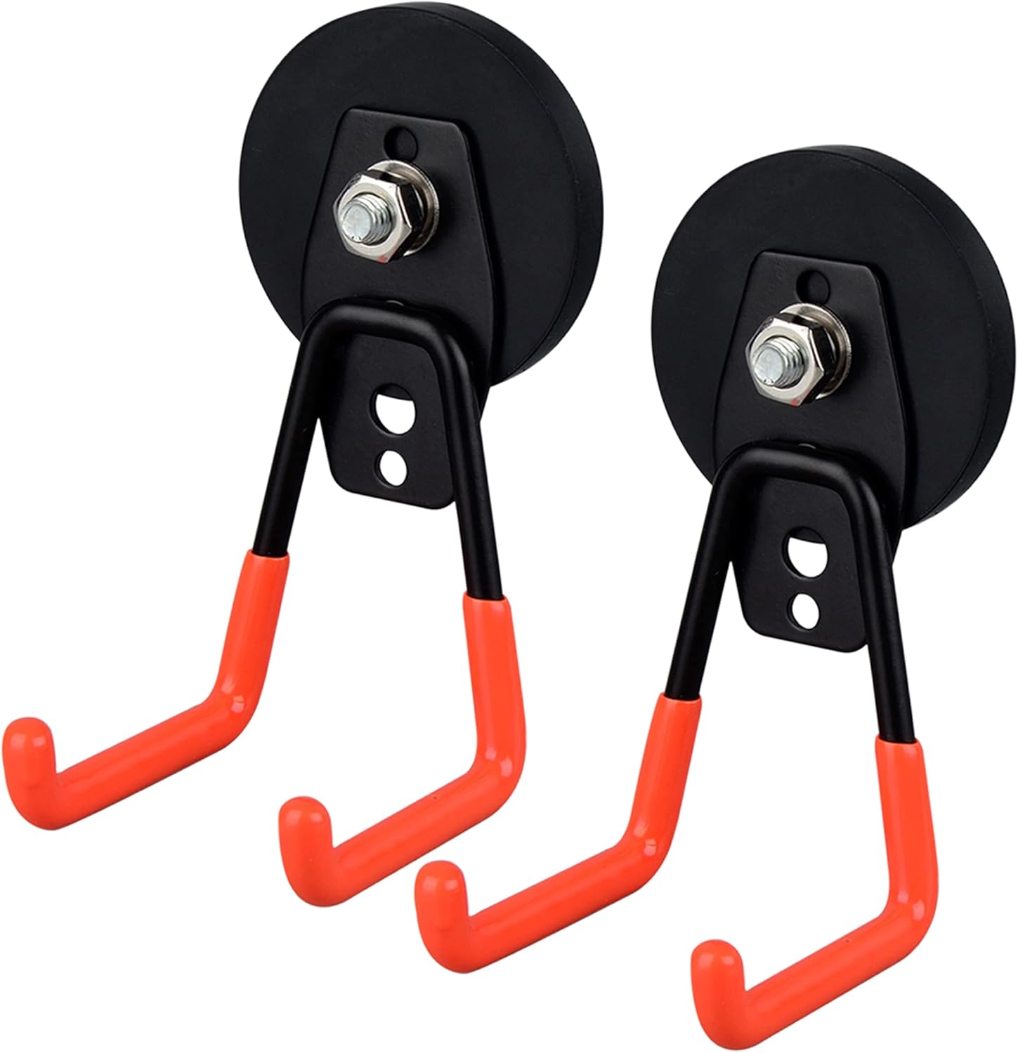 MUTUACTOR Magnetic Hooks,2PCS Large Magnetic Hooks Heavy Duty,Anti-Slip Double Magnet Hooks Garage Storage Utility Hooks for Metal Cabinet Pegboard Garage Basement Organizer