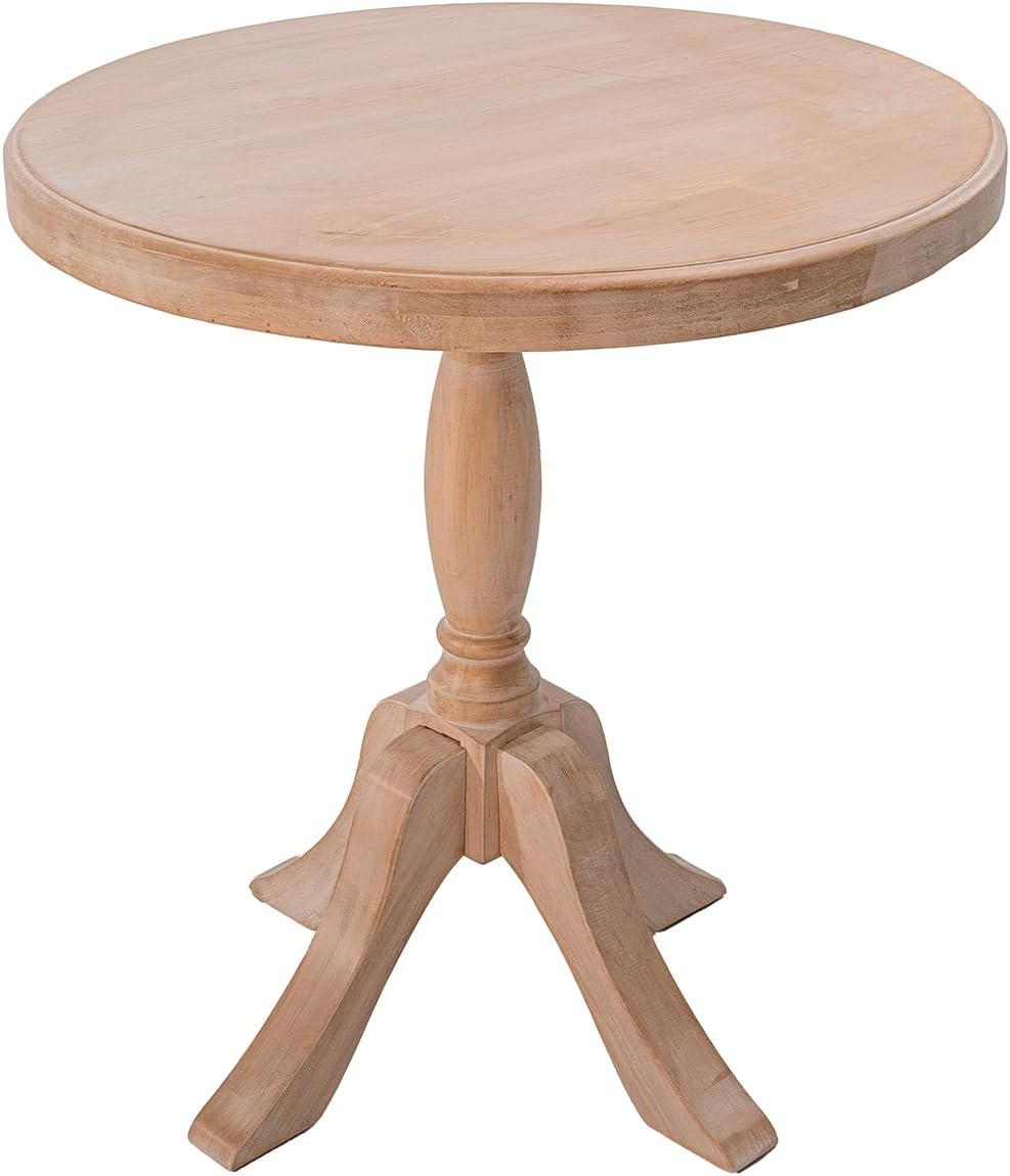 23.6'' Round Wooden End Table, Wooden Pedestal Side Coffee Tables, fo...