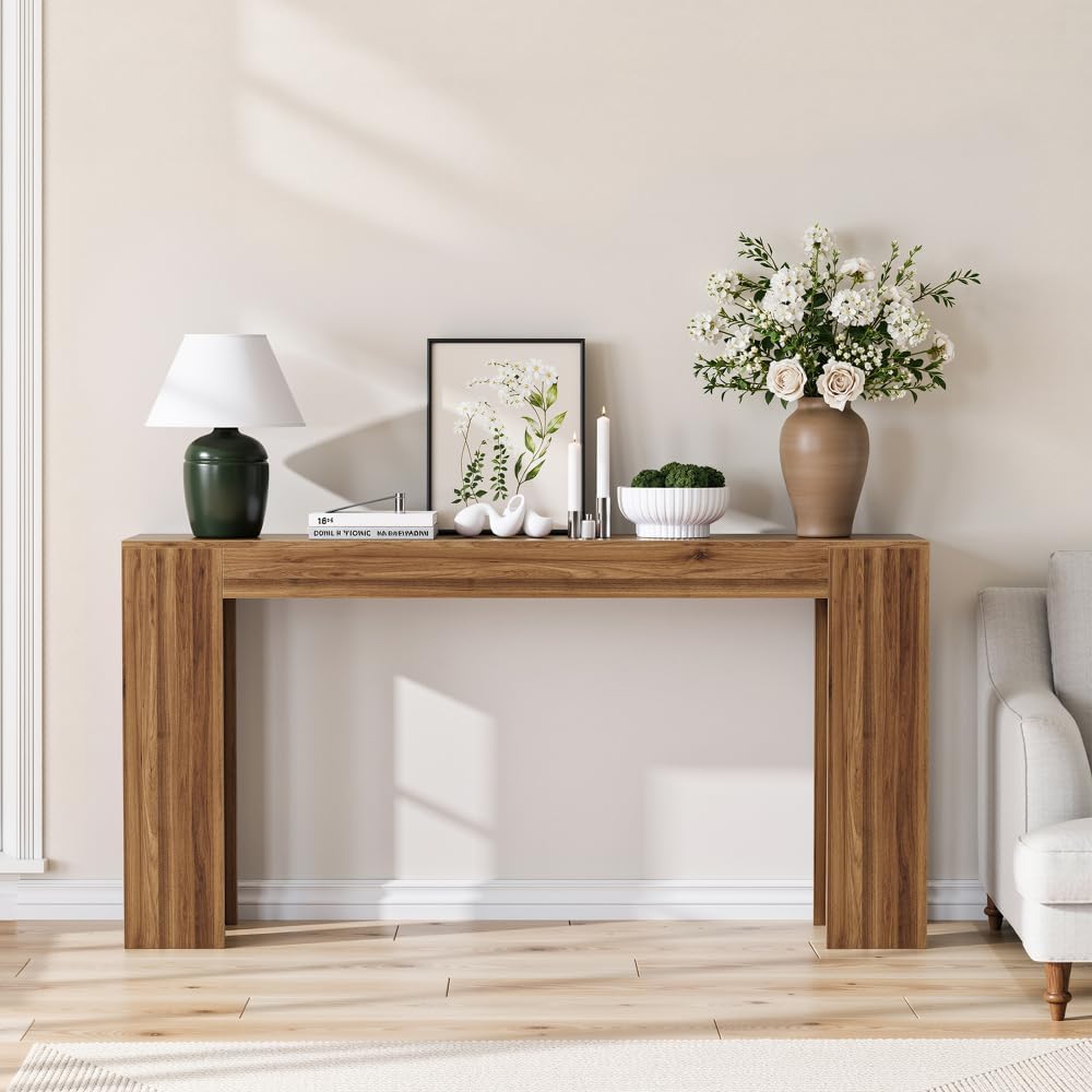 ZOEDO 62.99-inch Extra-Long Entryway Table, Farmhouse Sofa Table Behind The S...