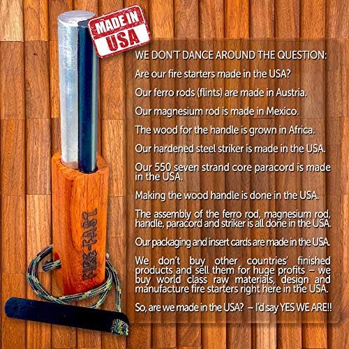 Fire-Fast Trekker. Best Emergency Waterproof Survival Fire Starter. Magnesium...