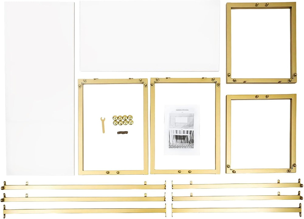 Metal Shoe Handbag Display Stand,Nesting Tables 2 Piece Set,Gold White Displa...